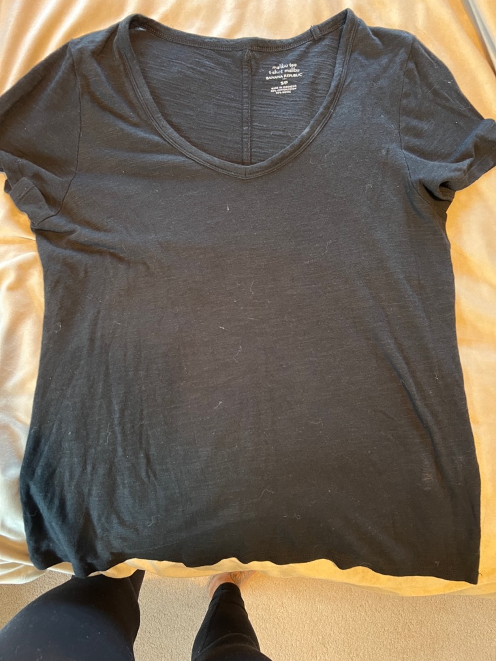 Banana Republic Black V-Neck Short Sleeve Tee